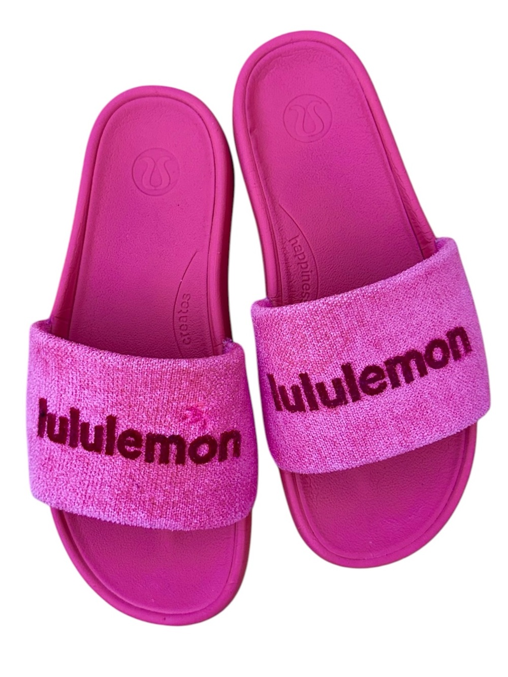 Lululemon Womens Restfeel Terry Slide Size 8 Pink Raspberry - Picture 7 of 7
